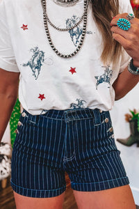 Chic Women's High-Waisted Blue Denim Shorts - Ideal for Summer Casual Looks and, denim, photo 4