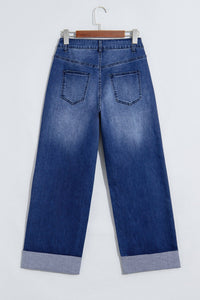 Chic Women's High-Waisted Blue Jeans - Slim Fit for Effortless Casual Elegance, blue, photo 4