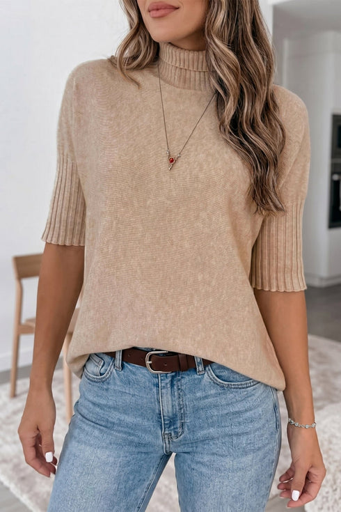 Chic Women's Lightweight Short Sleeve Sweater - Cozy Knit Top in Trendy Colors for Effortless Everyday Style