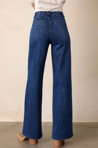 Dirty blue Daily Fashion Straight Leg Mid-rise Shift Jeans