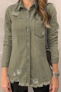 
Chic Women's Relaxed Fit Denim Jacket in Classic Blue - Effortless Casual Outerwear for Everyday Style