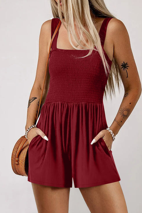 Women's Chic Women's Sleeveless Summer Romper - Casual Fit, Comfortable and Stylish for Effortless Warm Weather Fashion