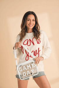 Women's Clear Stadium Crossbody Bag with 'GAME DAY' Varsity Patches
