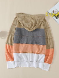 Color Block Crew Neck Long Sleeve Tops & Drawstring Long Pants Two-Piece Set