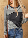 Contrast Pit Stripe Pullover With Slim Fit And Round Neck For Women