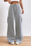 Cozy Light Grey Cargo Sweatpants with Adjustable Waist