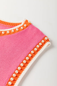 pink sweater tank top