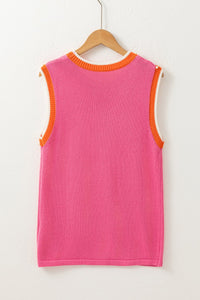 pink sweater tank top