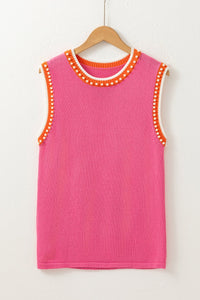 pink sweater tank top