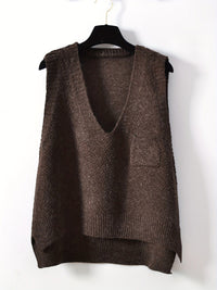 Cozy Solid V-Neck Knit Sweater Vest Tank Top