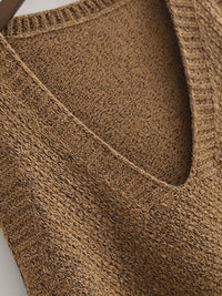 Cozy Solid V-Neck Knit Sweater Vest Tank Top