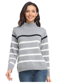 Cozy Stripe High Neck Sweater