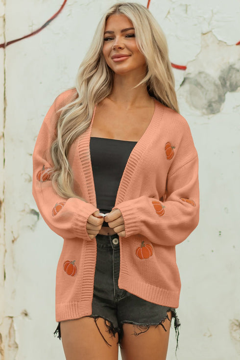 Cozy Women's Halloween Cardigan with Spooky Print, Relaxed Fit for Stylish Fall Layering and Comfort