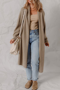 DUNE Solid Color Textured Knit Open Front Oversize Midi Sweater Cardigan