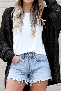 Crochet Loose Long Sleeve Knitted Sweater Cardigan