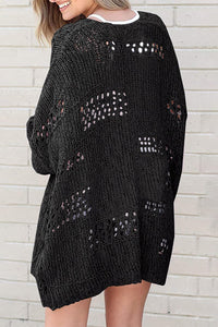 Crochet Loose Long Sleeve Knitted Sweater Cardigan