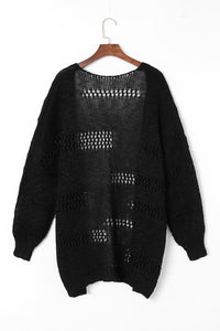 Crochet Loose Long Sleeve Knitted Sweater Cardigan