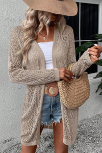 Crochet Loose Long Sleeve Knitted Sweater Cardigan