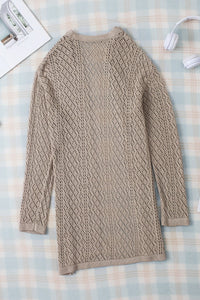 Crochet Loose Long Sleeve Knitted Sweater Cardigan