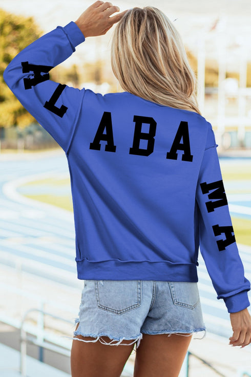 Dark Blue ALABAMA Graphic Customize Sweatshirt