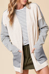 Trendy Women's Black and White Stripe Colorblock Cardigan with Pockets – Stylish Open Front Layer for Casual Chic Outfit