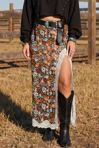 Trendy Women's Multicolor Cheetah Print Long Western Skirt - Flowing, Effortless Style for Fashion-Forward Looks