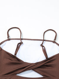 coffee-ribbed-drawstring-sides-cutout-one-piece-swimsuit