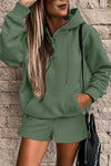 Women's Soft Cotton Casual Hoodie Short Set - Comfy Summer Lounge Wear for Relaxed Days and Outings