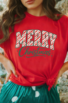 Merry & Bright Women's Christmas Graphic Tee - Relaxed Fit Holiday Shirt with Cheerful Design for Festive Celebrations
