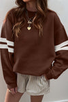 Cozy Women's Varsity Striped Sweatshirt - Trendy Casual Style in Classic Colors for Effortless Everyday Wear