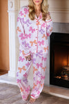 Chic Women's Bow Print Pajama Set - Soft, Cozy Sleepwear for Relaxed Nights, Perfect Gift in Charming Colors
