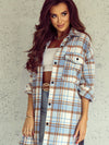 Longline Plaid Shirt Jacket