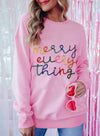 Women's Cozy Peach Blossom Graphic Sweatshirt with Tinsel Detail - Trendy Casual Wear for Effortless Everyday Style