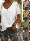 Daily Summer V Neck Women's T-shirt Blouse in Various Colors