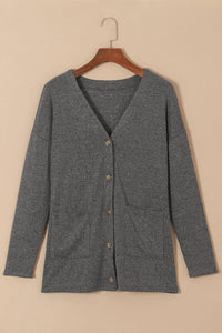 Dandelion Print Button Long Sleeve Cardigan