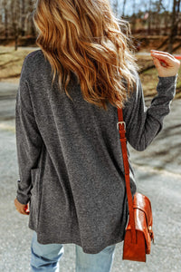 Dandelion Print Button Long Sleeve Cardigan