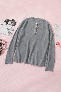 Dandelion Print Button Long Sleeve Cardigan