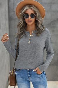 Dandelion Print Button Long Sleeve Cardigan