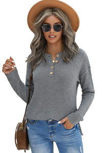 Dandelion Print Button Long Sleeve Cardigan
