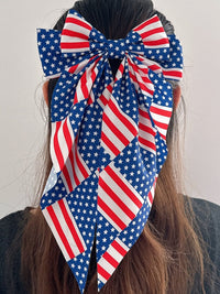 Patriotic Dark Blue Oversized American Flag Bow Knot Hair Clip