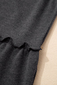 Dark Grey Tiered Frill Trim A-line Tank Top