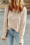 Cozy Women's Soft Pastel Textured Knit Long Sleeve Top - Perfect for Casual Outings and Stylish Layering