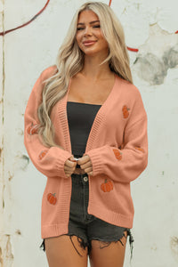 Cozy Women's Halloween Cardigan with Spooky Print, Relaxed Fit for Stylish Fall Layering and Comfort