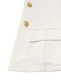 Double-breasted Lapel Blazer & Slim Pants Set for Women's Business Attire