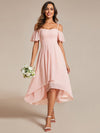 Dreamy Chiffon Cold Shoulder Wedding Guest Midi Dress