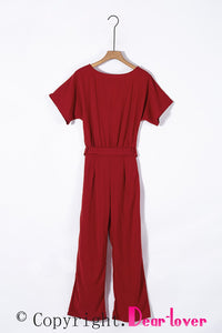 Dressy Jumpsuits for Women - Loose, Casual, Off-Shoulder, Wide Leg, Elastic Waist, Stretchy, 3/4 Sleeve