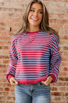 Cozy Women's Striped Sweatshirt - Casual Fit in Soft Fabric for Effortless Everyday Chic and Comfort