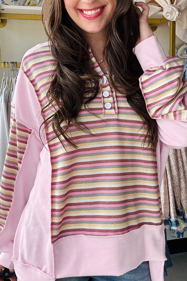 Vibrant Color Block Sweatshirt for Women - Cozy Casual Fit Perfect for Everyday Style and Comfort