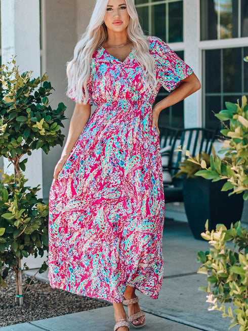 womens-dresses-v-neck-long-sleeve-print-dress