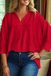 Chic Plus Size Women's Blouse in Soft Pastel Shades - Flattering Fit for Effortless Everyday Style